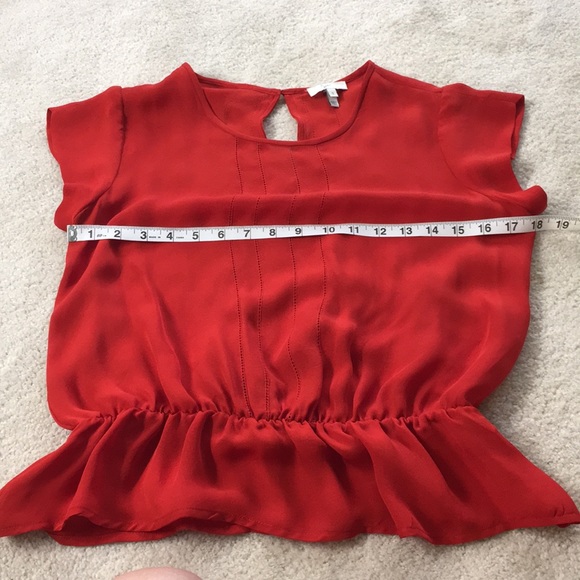 Joie Silk Cap Sleeve Peplum Top, Small - Picture 5 of 8